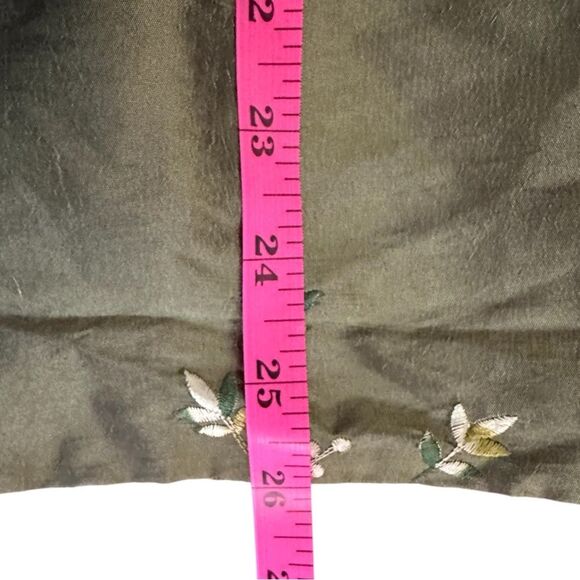 Vintage Green Silk Blend Asian Jacket Fully Lined. Embroidered. Size 10 - Picture 7 of 7